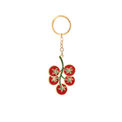 Tomato Enamel Keyring